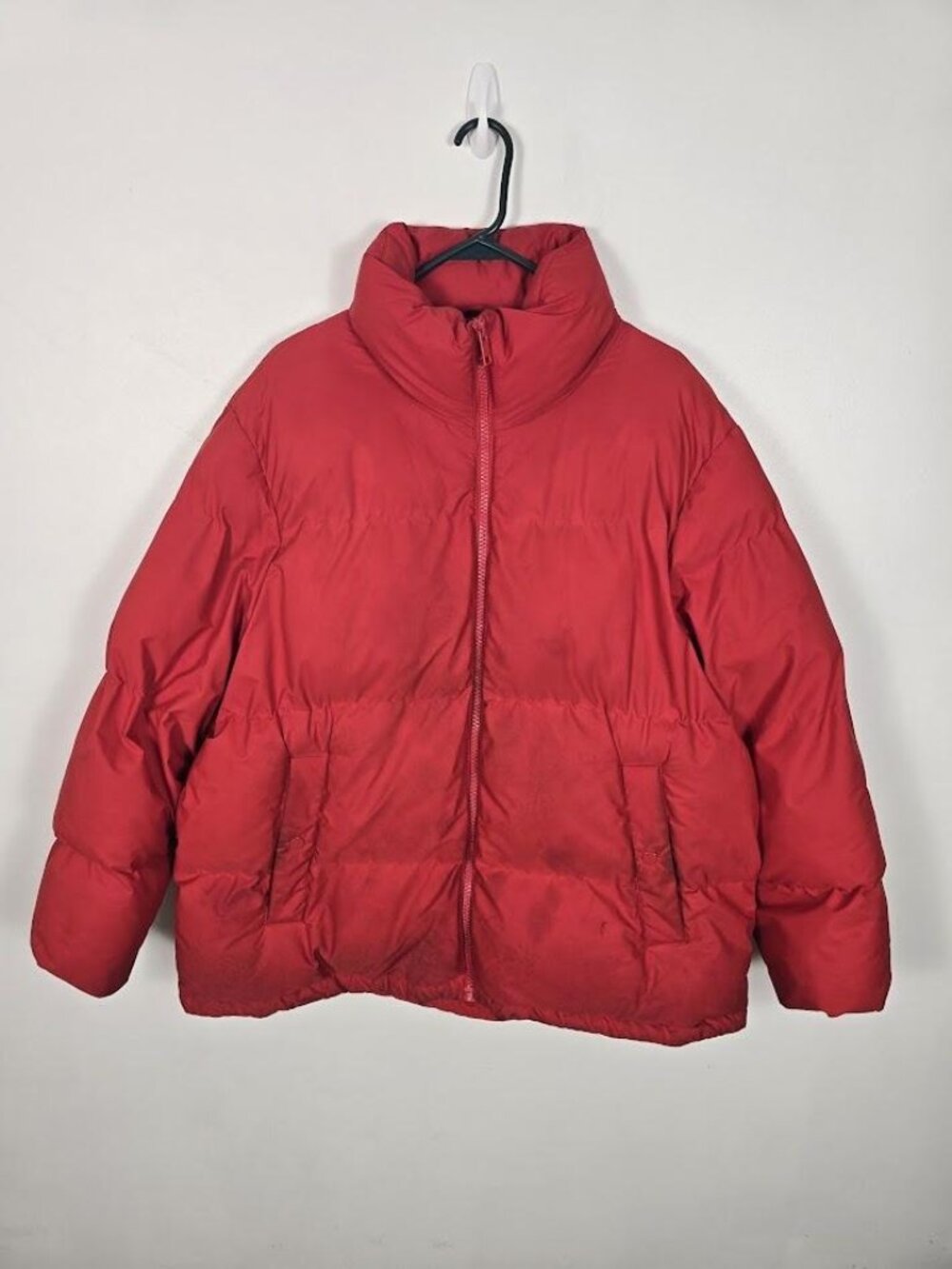 Red Puffer Jacket Large Primark High Collar Winter Coat